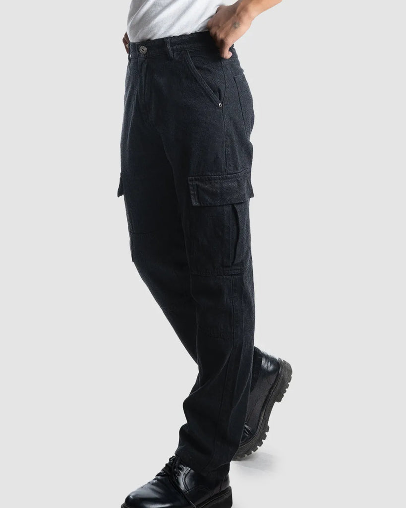 4ed382ced45b99760144763db5f1e91d_1024x1024.jpg Men High-Rise Low Distress Black Cargo Jeans - Image 1